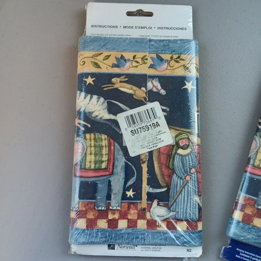 NOS Norwall Wallpaper Boarder Kids Room NOAHS ARC Set of 2 Susan Winger 10 Yards